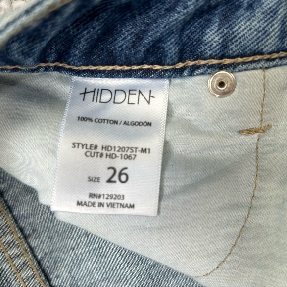 Hidden Jeans Womens 26 High Rise Straight Leg Distressed Mom Holes Night Out - Picture 3 of 5
